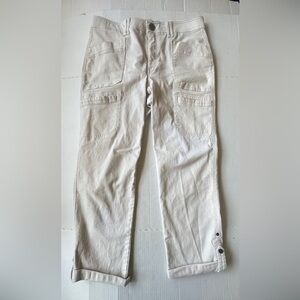 Democracy Ab Technology Cargo Utility Pants Womens Sz 14 Tan High Rise Roll Cuff